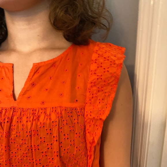 Loft Eyelet Ruffle Sleeve Top - Picture 1 of 11